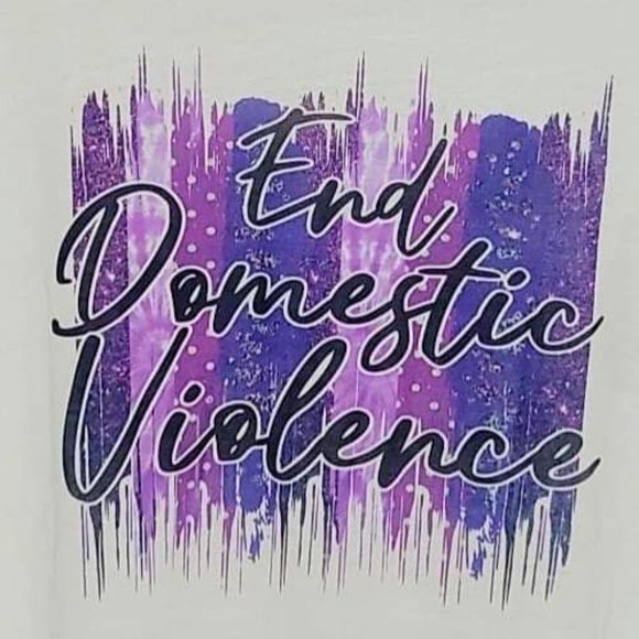 END DOMESTIC VIOLENCE WHITE V-NECK TEE SHIRT - Picture 2 of 2